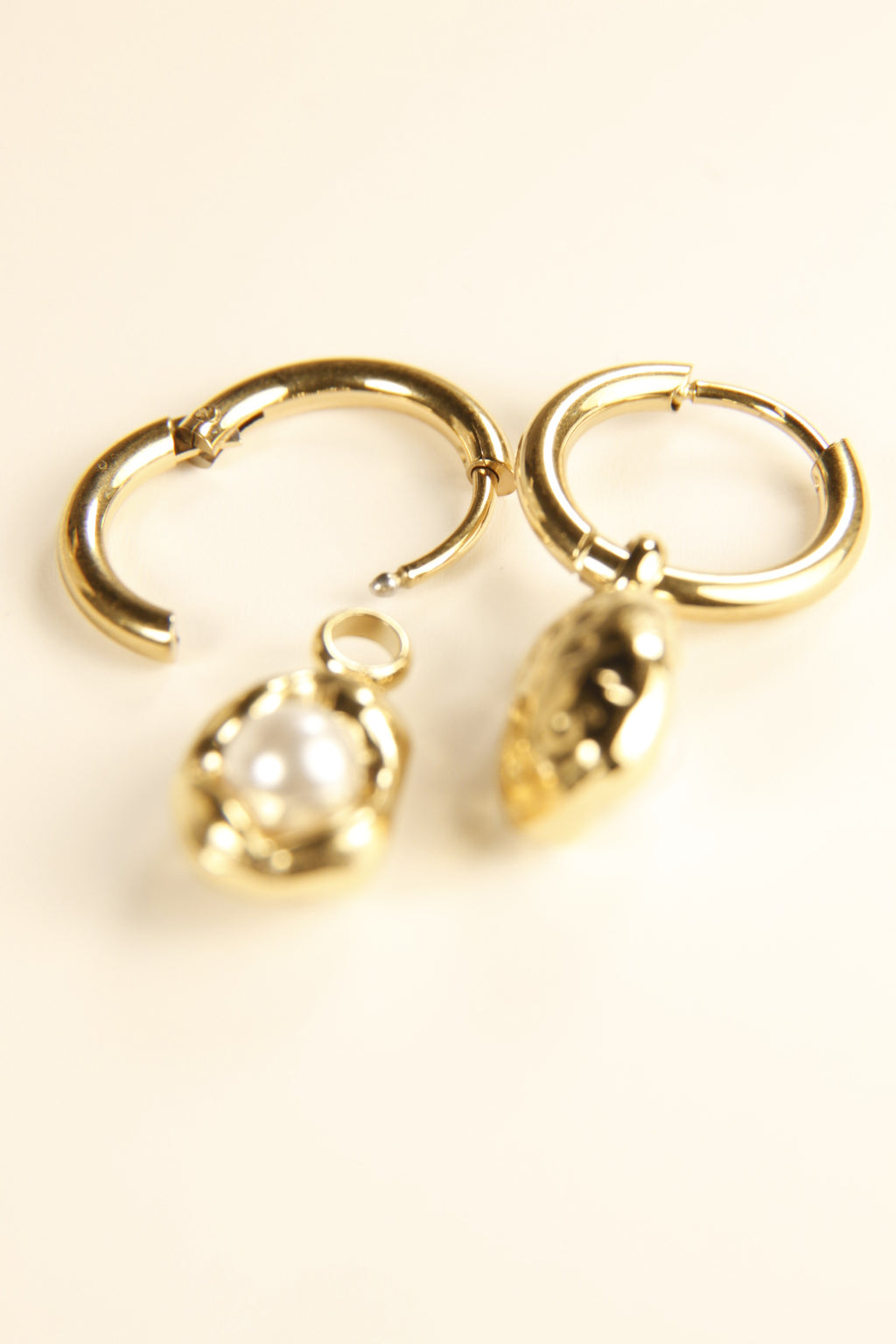 Pearl Glow Charm Hoop Earrings  Elegant Gift Huggies