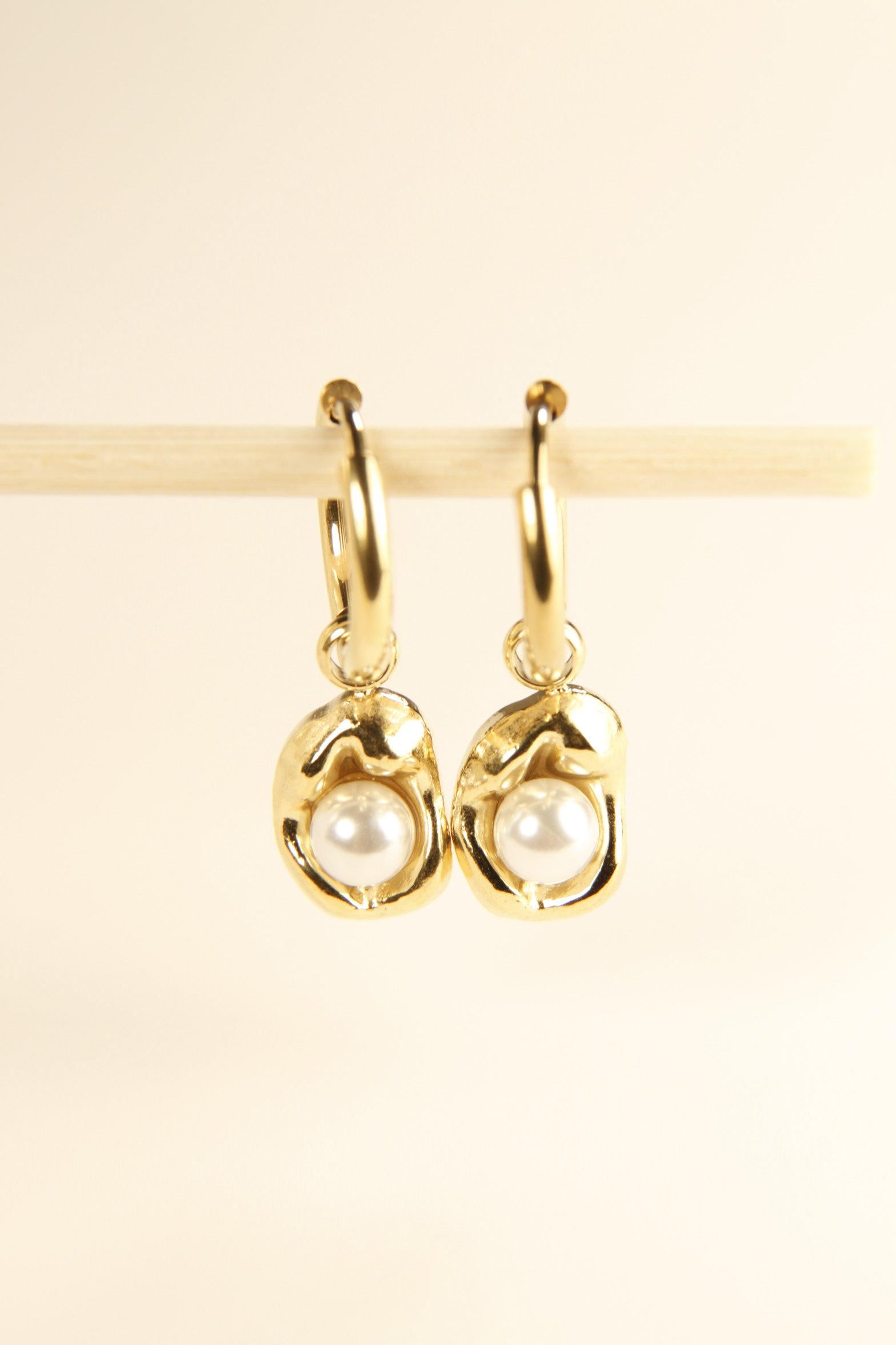 Pearl Glow Charm Hoop Earrings  Elegant Gift Huggies