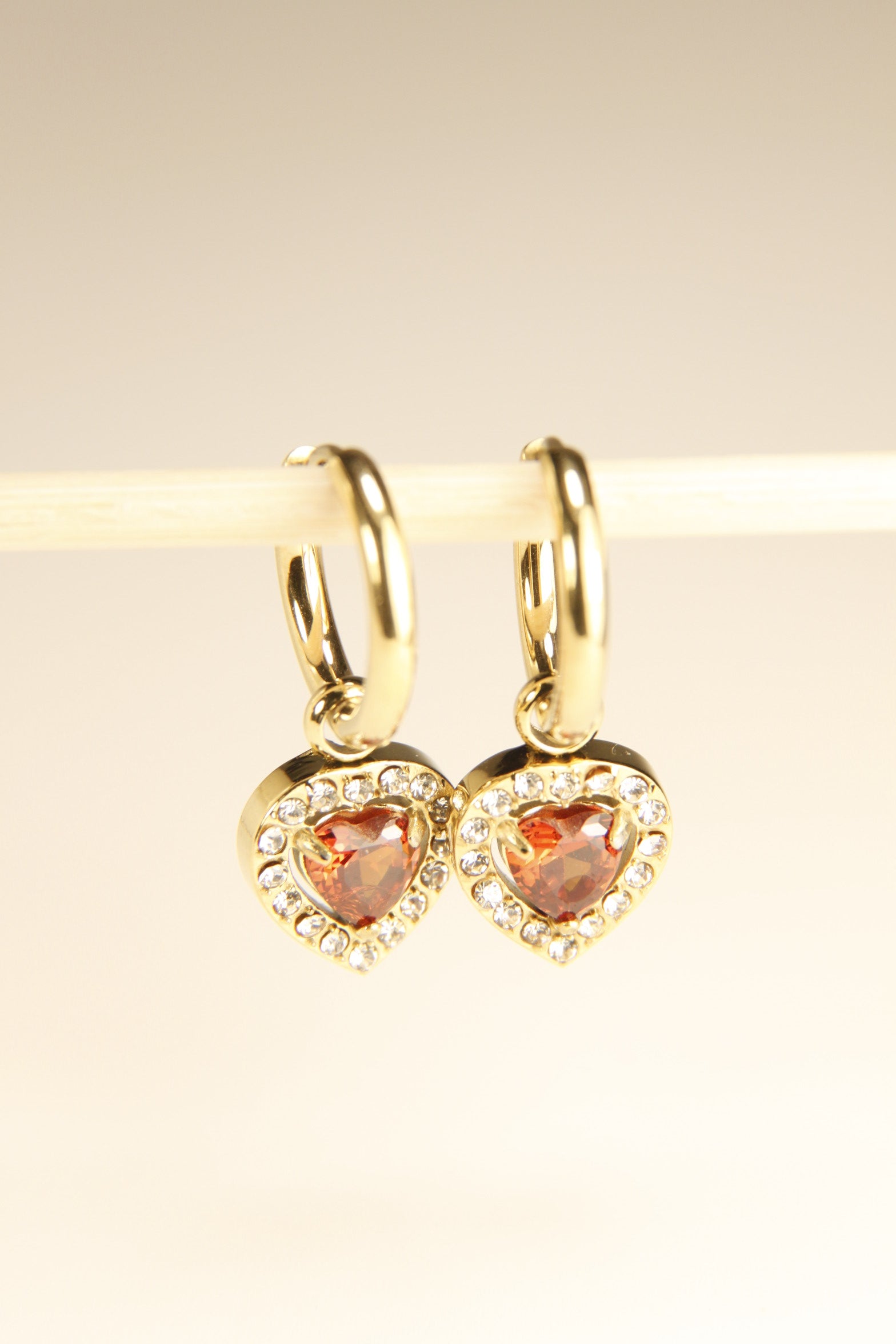 Sparkling Heart Charm Hoop Earrings | Romantic Gift Huggies