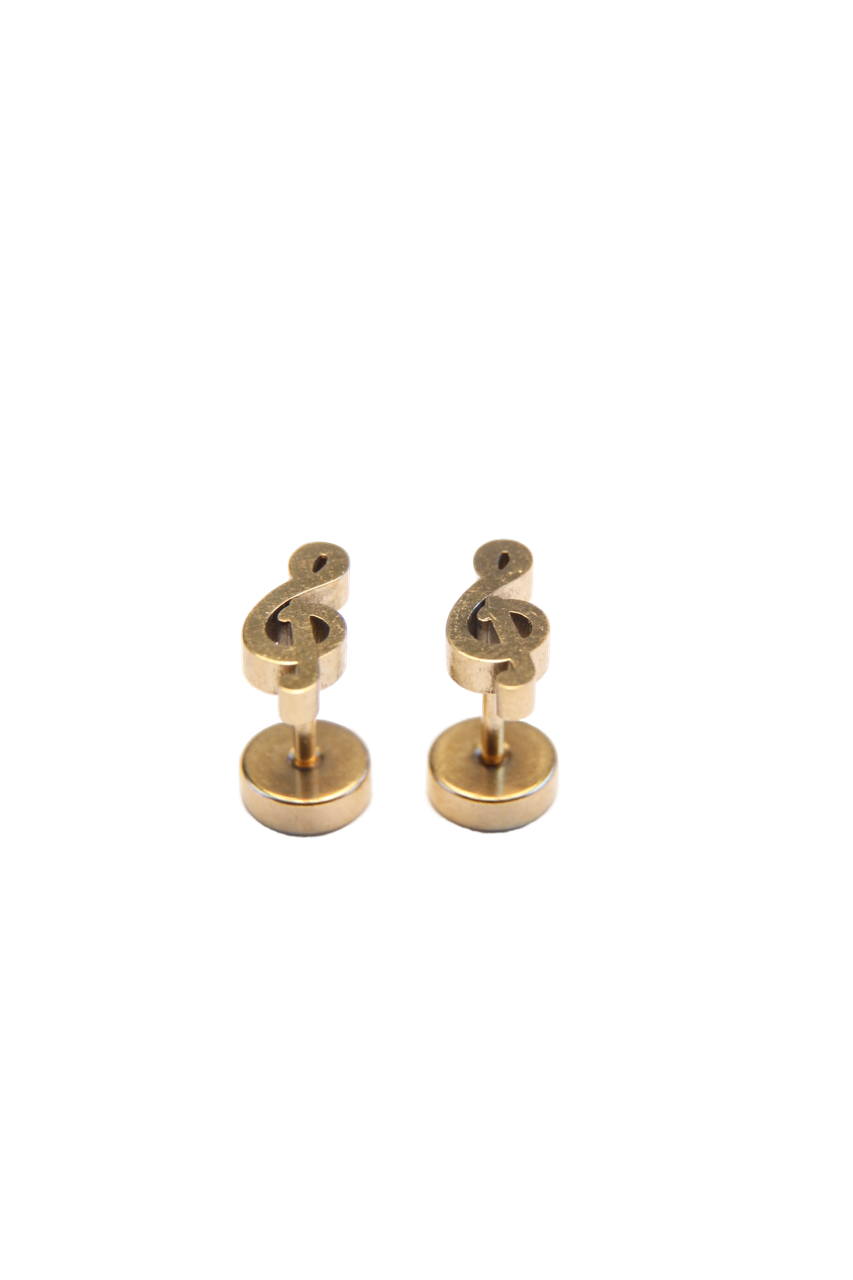 Treble Clef Stud Earrings | Musical Gift Jewelry