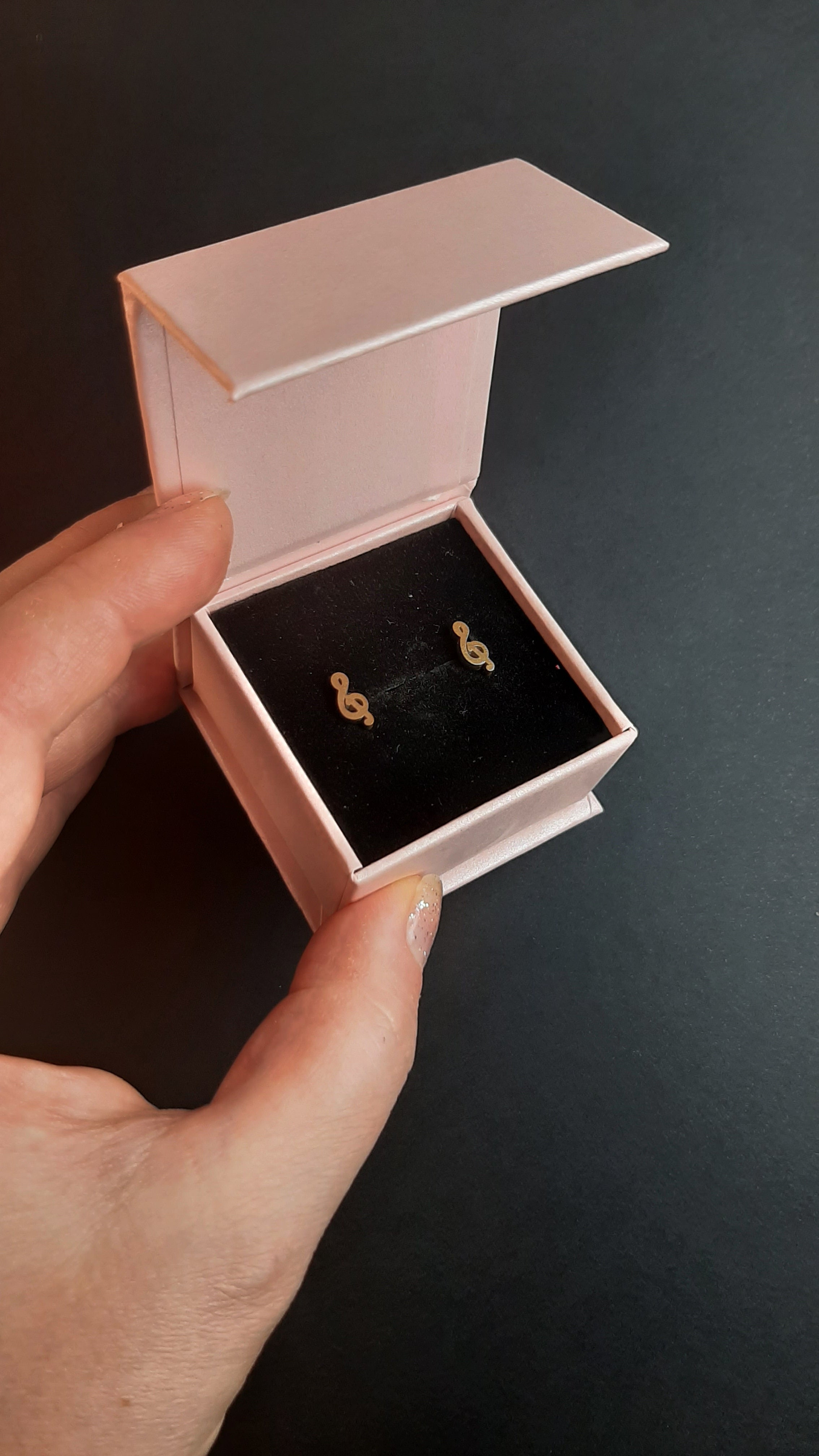 Treble Clef Stud Earrings | Musical Gift Jewelry