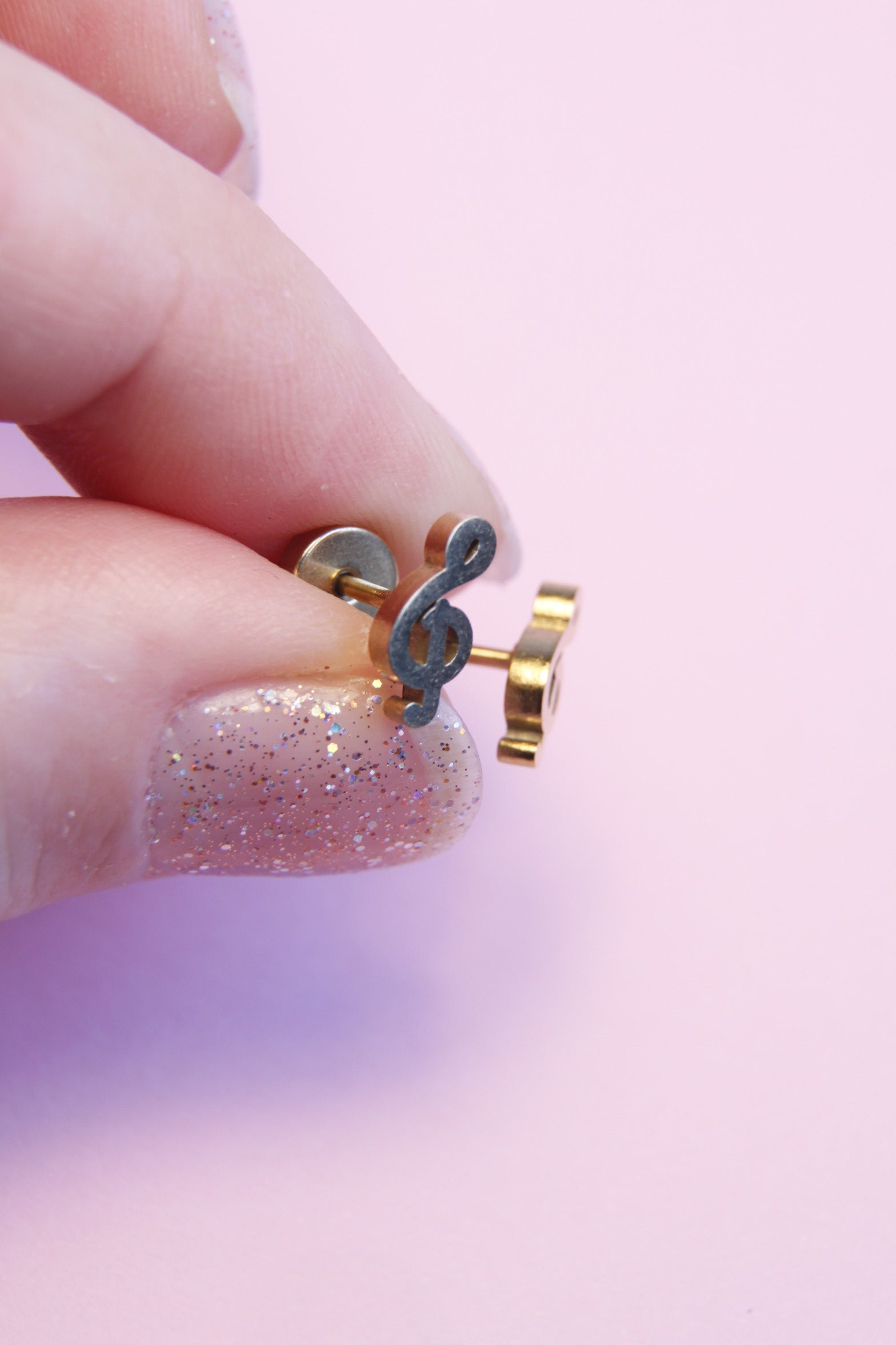 Treble Clef Stud Earrings | Musical Gift Jewelry